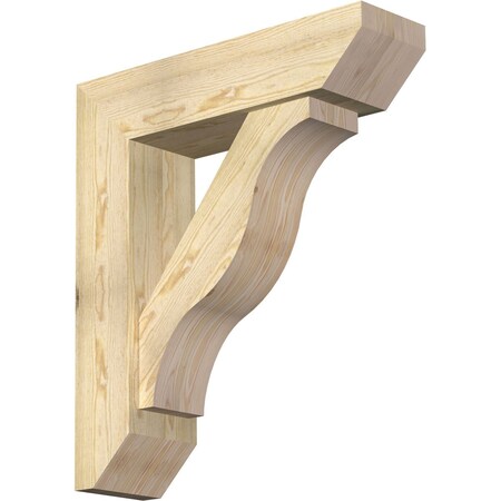 Ekena Millwork Funston Slat Rough Sawn Bracket w/ Offset Brace, Douglas Fir, 8"W x 30"D x 34"H BKT0806X30X34FST06RDF